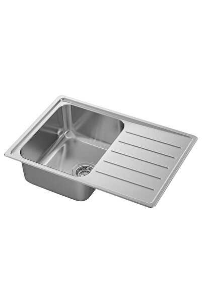 hobiurun Tek gözlü damlalıklı eviye, paslanmaz çelik, 69x47 cm