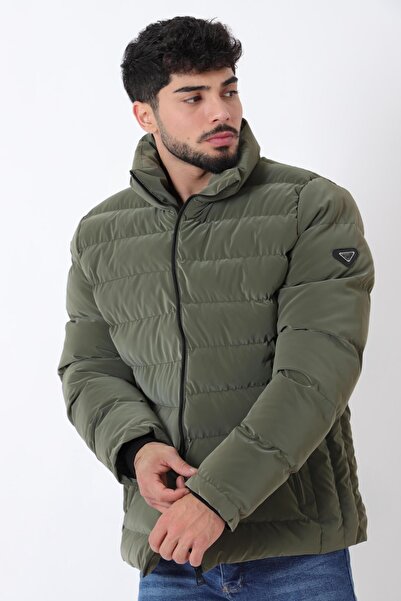 Stilkombin Cep Detay ψηλός λαιμός Εμπριμέ χειμερινό παλτό Nova PLDP 3012_50463