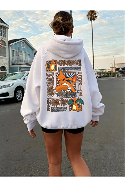 ArtYus Унісекс Charmander Кольоровий спеціальний принт Бавовняний оверсайз ху...