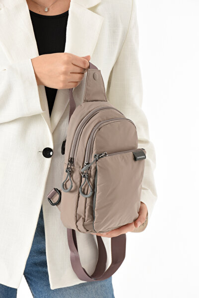 Sanmorris Унісекс парашутна тканина, водостійка, з 3 відділеннями, з перехресними ременями та ременями для спини, сумка-боді