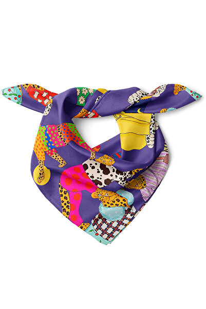 nehir eşarp Leopar Desen Fular Bandana 50x50 Cm