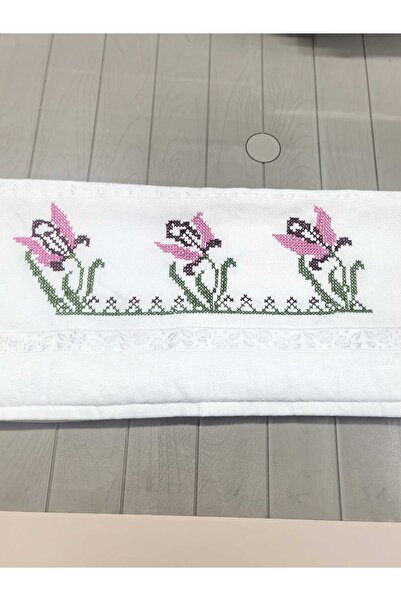 Peacock Χειροποίητη, Χειροποίητη Πετσέτα Κεντήματος Σταυροβελονιάς 50x90 Βελο...