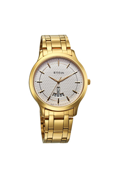 Titan Men's Analog Silver White Dial Watch - 1825YM14