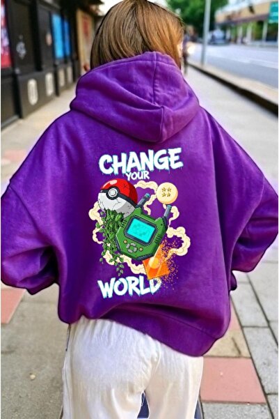 ArtYus Unisex Schimbă lumea ta Colorat personalizat cu imprimeu Bumbac suprad...