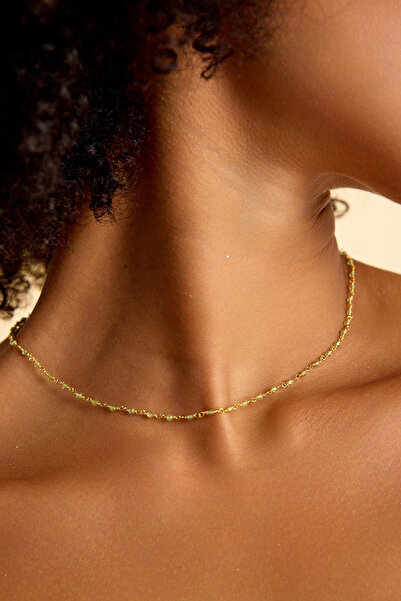 art and crafts jewelry Peridot Taşı Gümüş Örme Kolye