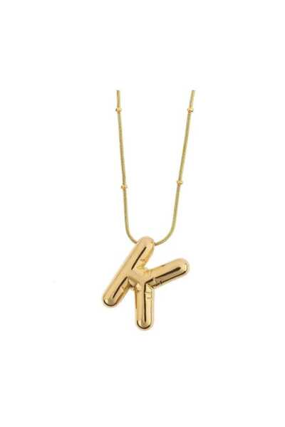 pure age Top Quality Embossed Balloon Letter Necklace