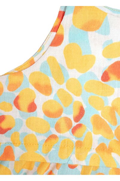 Ozmoz By Mukadder Özden Colorful Fine Woven Summer Little Girl Dress