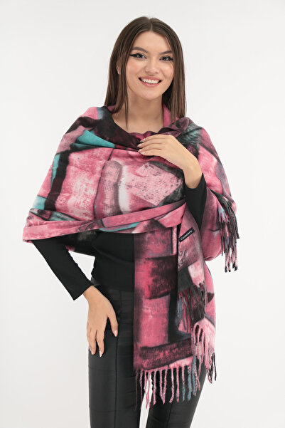 Trend Land Sal din casmir cu imprimeu abstract roz