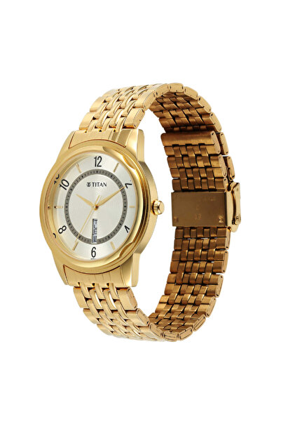 Titan Men's Analog Beige Dial Watch - 1638YM05