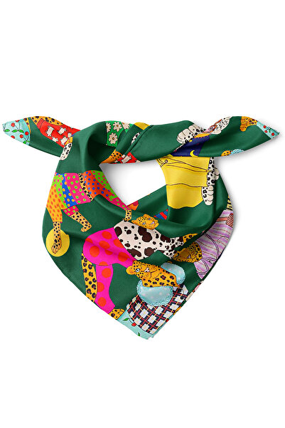 nehir eşarp Leopar Desen Fular Bandana 50x50 Cm
