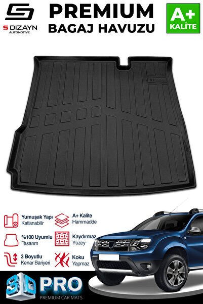 S Dizayn S-Dizayn Dacia Duster 4X2 3D Pro Bagaj Havuzu 2018-2022 A+ Kalite
