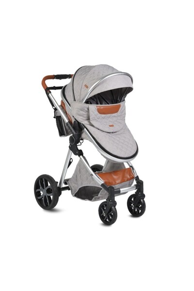 Moni 2-in-1 Baby Stroller Alma Light Gray, Lightweight, Foldable Book Type