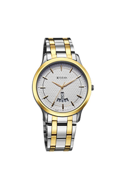 Titan Men's Analog White Dial Watch - 1825BM02