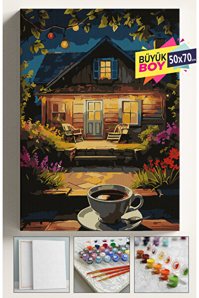 Genel Markalar Sayılarla Boyama Seti Numaralı Tuval Fırça Boya Dahil Kasnaklı...