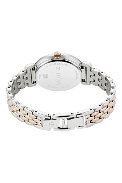 Titan Women's Analog Silver White Dial Watch - 95242KM01