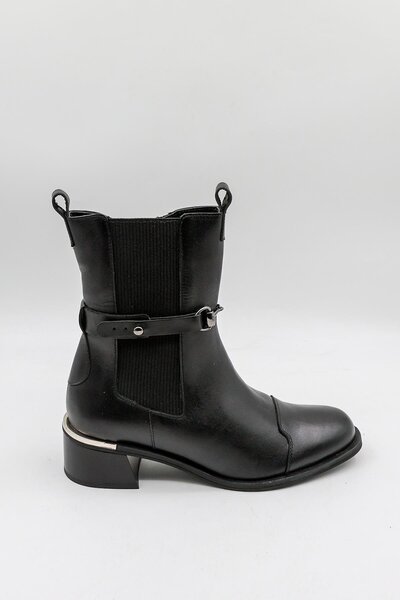 Venüs Дамски ботуши от естествена кожа с ластик Fantasy Boot 2352402K - Черни...