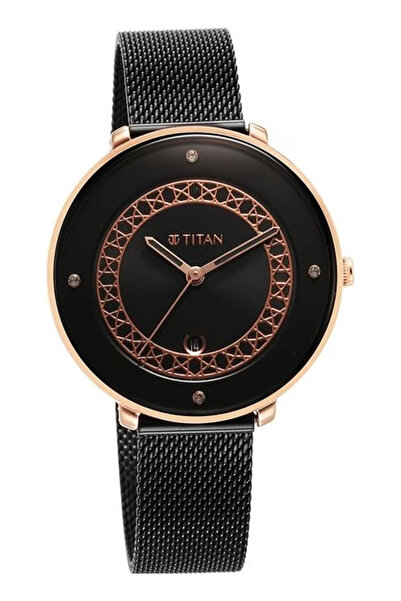Titan Women's Analog Black Dial Watch - 2651KM06