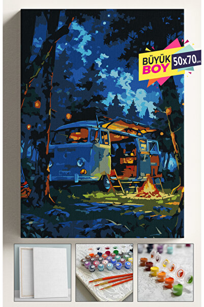 Genel Markalar Sayılarla Boyama Seti Numaralı Tuval Fırça Boya Dahil Kasnaklı...