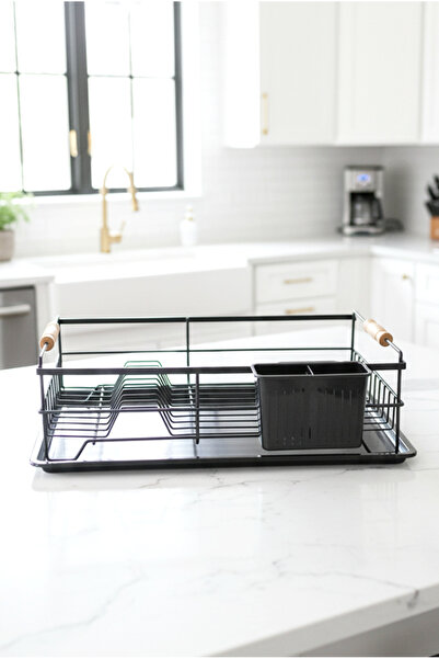 FH finehome Sunny Ahşap Tutamaçlı Tek Katlı Bulaşıklık Siyah