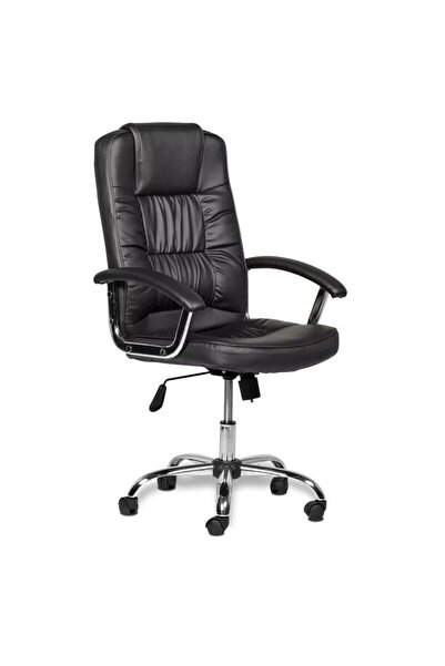 PROCART Ergonomic executive chair, adjustable height 108-118 cm, maximum load 150 kg, -leather, black