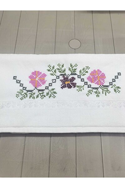 Peacock Prosop brodat cu punct de cruce, lucrat manual, 50x90 catifea 240gr P...