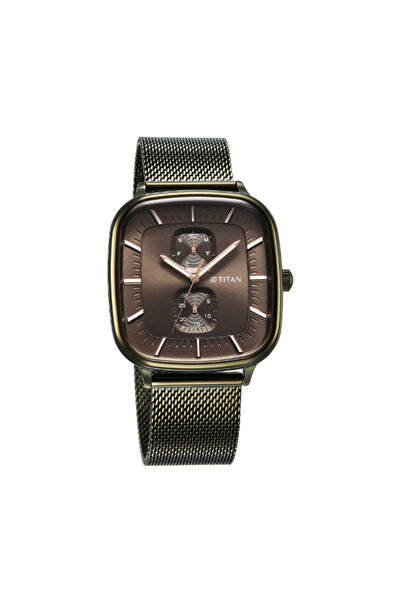 Titan Men's Analog Olive Green Dial Watch - 90178QM02