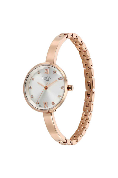 Titan Women's Analog Silver Dial Watch - 95271WM02