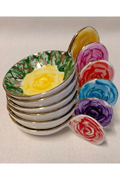 BY.RAYKA PORSELEN El Dekor PORSELEN EL BOYAMA 6LI LOKUMLUK SETİ