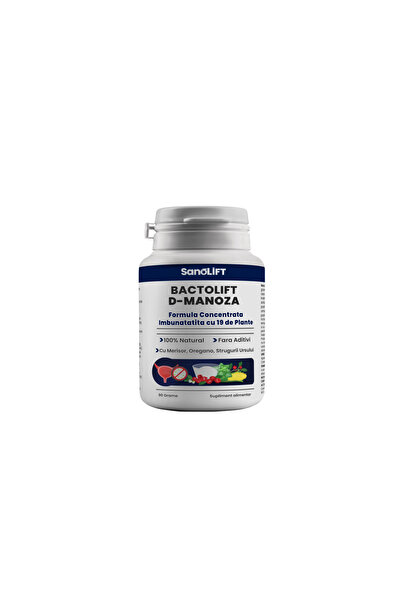 SanoLift D-Manoza 2000mg Pudra Forte Imbogatit cu 24 Plante Medicinale - BactoLift D-Manoza (90 grame)