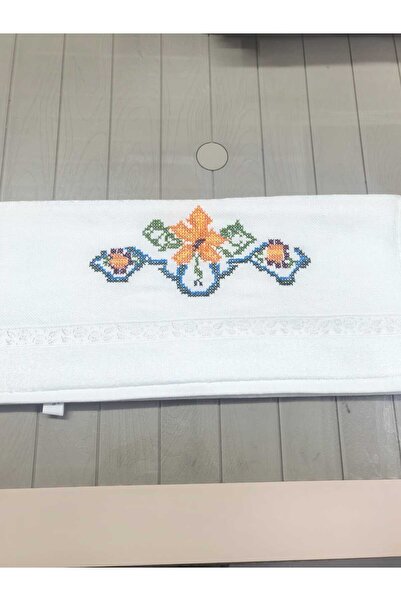 Peacock Χειροποίητη, Χειροποίητη Πετσέτα Κεντήματος Σταυροβελονιάς 50x90 Βελο...