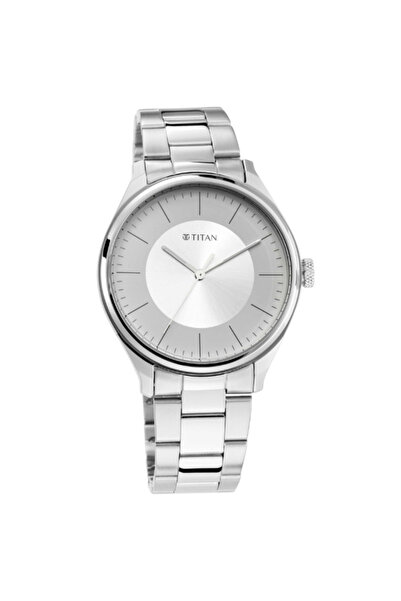 Titan Men's Analog Silver White Dial Watch - 1802SM03