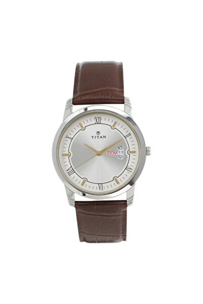 Titan Men's Analog Silver White Dial Watch - 1774SL01