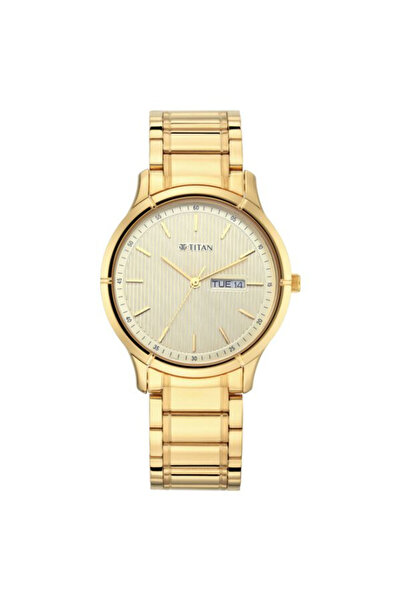 Titan Men's Multifunction Gold Dial Watch - 1775YM02