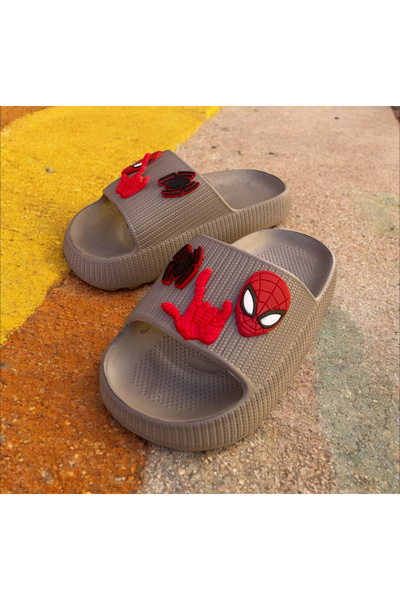 Tekin Ayakkabıcılık Spiderman Fancy Boy's Slippers.Garden Beach Slippers Suitable for Daily Use