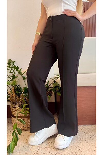 ViolettaXL Women's Plus Size Zippered Iron-On Striped Lycra Spanish Pants