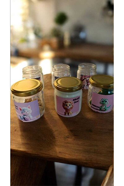 Şişecam 6'lı Hayvanlar Etiketli 210 CC Mama – Yoğurt Kavanozu | Türkçe – İngi...