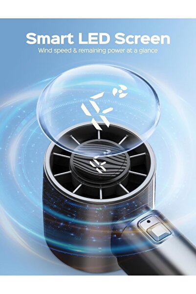 Generic Portable Handheld Fan with Digital Display, USB Rechargeable Mini Fan with 4000mAh Battery 12 Hours