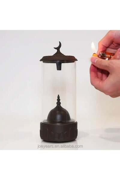 Generic مبخرة عربية سيراميكية مع ناشر دخان شلال | حامل مخروطي وعصا