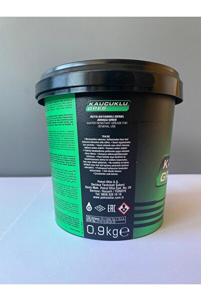 Petrol Ofisi Yeşil Renk Suya Dayanıklı Kauçuklu Gres Yağı 900GR (0.9KG) (07/2025 Üretim)
