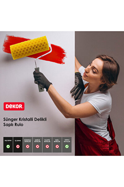 Dekor 1129 Sponge Crystal Perforated Effect Roller 25 cm Grain Paint Application Roller
