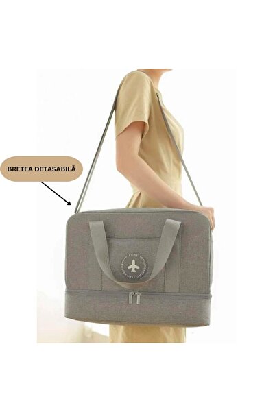 OEM Travel bag for plane, gym, camping, 3 modes of carrying, 18x30x39 cm, Gray