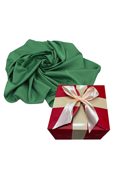 FashionForYou Women's short scarf, made of satin silk, in gift box, Green, 70...