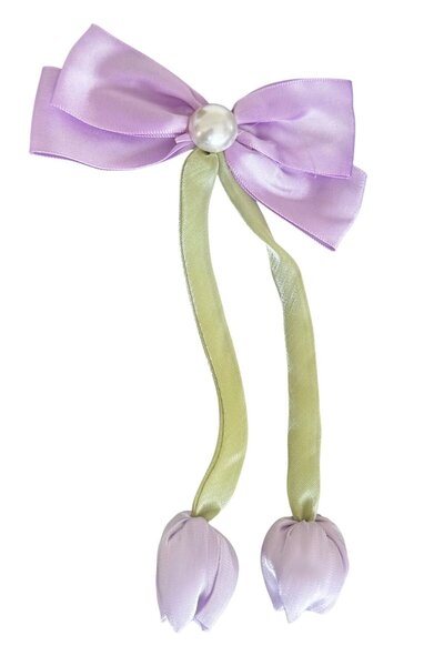 TAKIŞTIR Purple and Green Color Mixed Figure Pearl Detailed Otomat Buckle