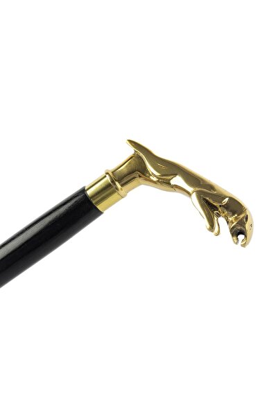 Mikasa Moor Gold Metal Panterli Siyah Ahşaplı Baston 93cm