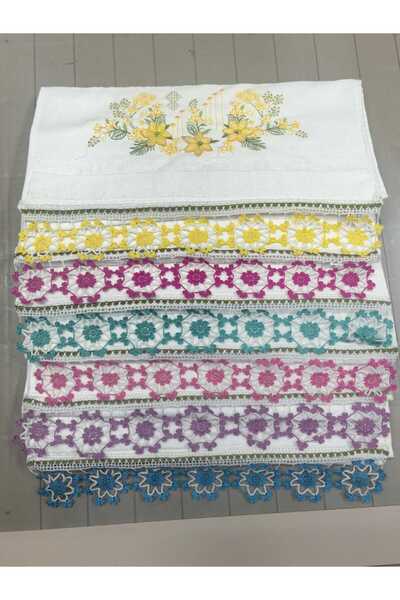 Peacock 6 Τεμάχια Χειροποίητες Πετσέτες Χεριών Κεντημένες με Κέντημα Δώρο Προ...