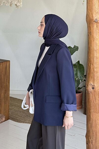 lamelif Смугаста підкладка для паранджі Синя