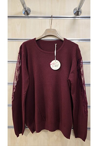 Park Moda Πλεκτό πουλόβερ με δαντέλα στο μανίκι