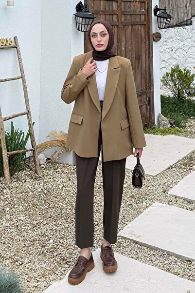 lamelif Μπουφάν Χακί με ριγέ επένδυση