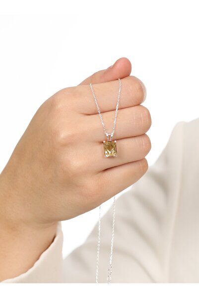 LİNOVE JEWELLERY Baget Zultanit Gümüş Kolye 925 Ayar Gümüş Zultanit Kolye, Gü...