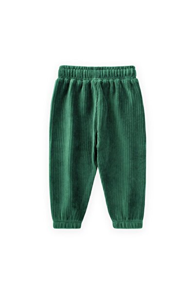 Cigit Fitilli Kadife Jogger Pantolon 1-10 Yaş Yeşil